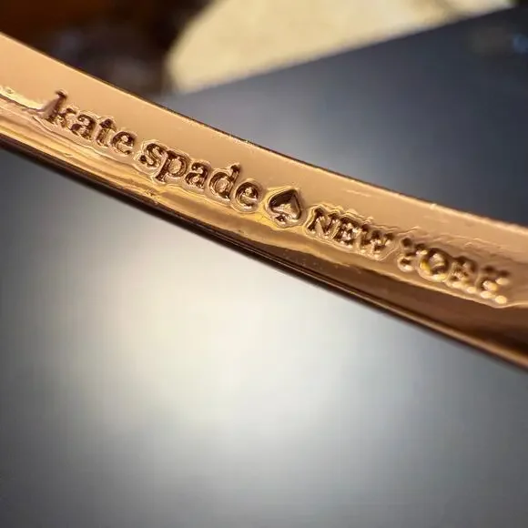 Kate Spade New York Pave Rose Gold Hinged Bangle Bracelet - Picture 7 of 9